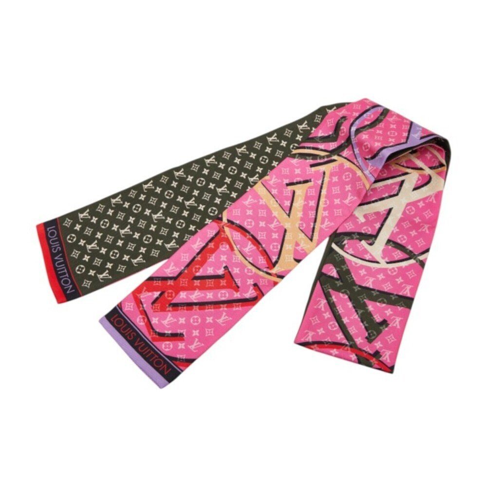 Louis Vuitton Bandeau Planet LV Narrow Scarf M77320 Pink Green Women's LOUIS ...